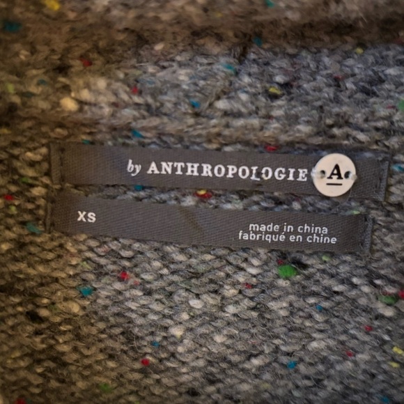 Anthropologie Speckled Shawl Cardigan in grey, size XS oversized ✨ Wool Blend - Picture 5 of 8